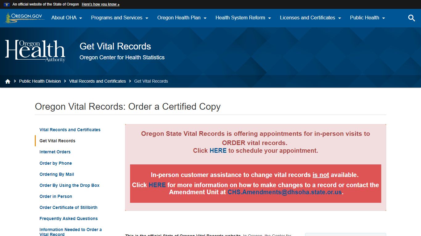 Oregon Vital Records: Order a Certified Copy - State of Oregon